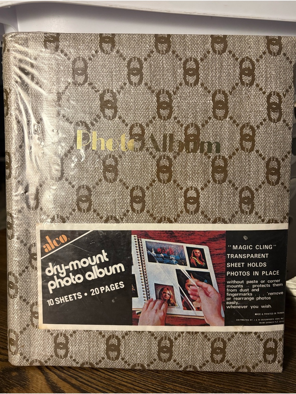 Vintage Alco Dry-Mount Photo Album - Brown Pattern